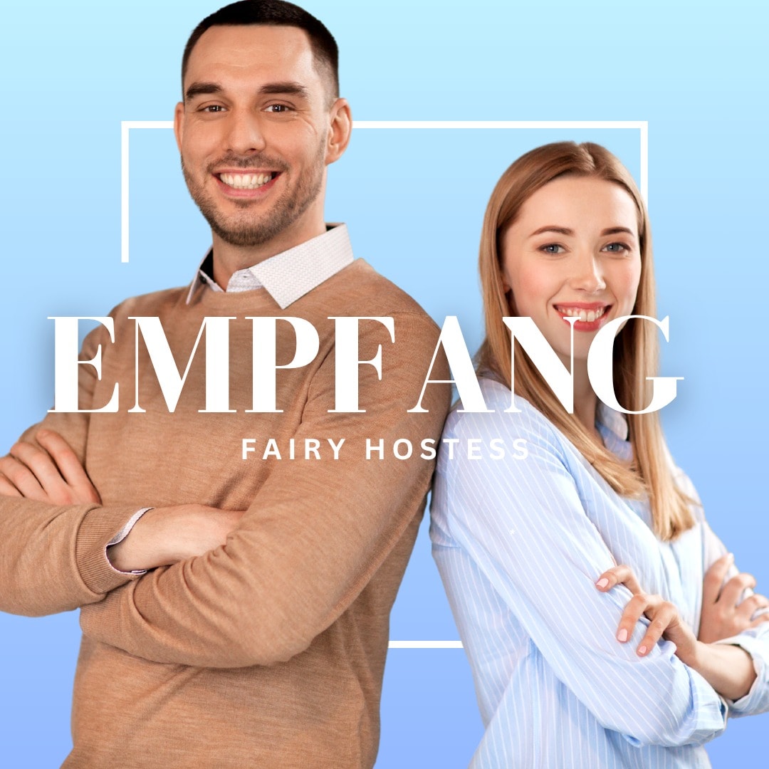 Empfangspersonal am Messestand
